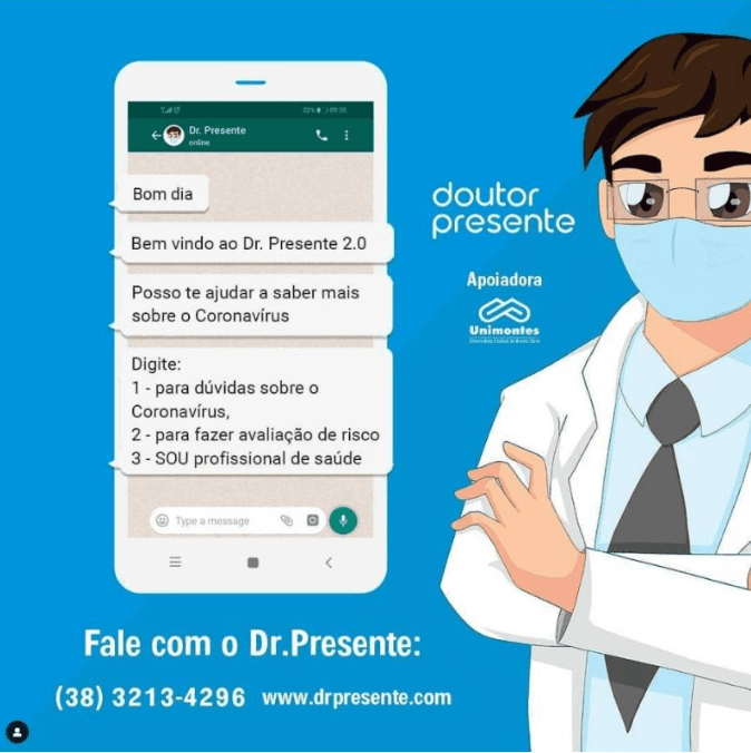 Dr. Presente - chatbot WhatsApp COVID-19